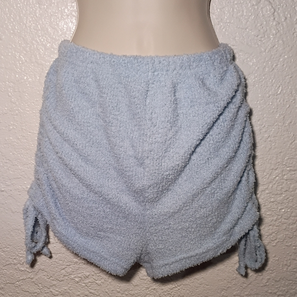 Not A Morning Person Blue Plush Shorts